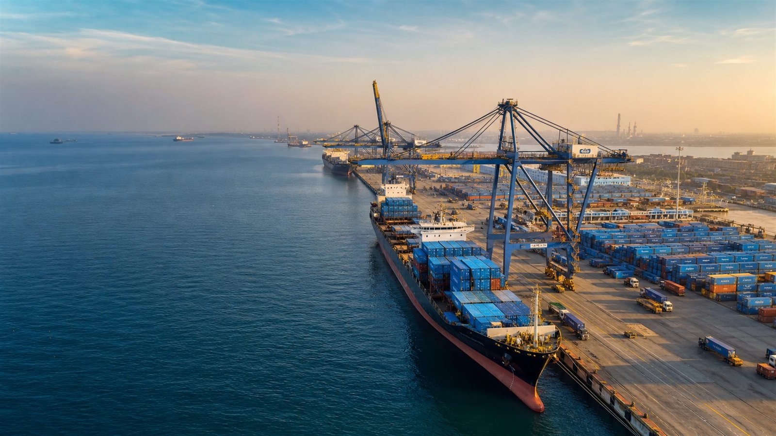 Container ship at Visakhapatnam Port